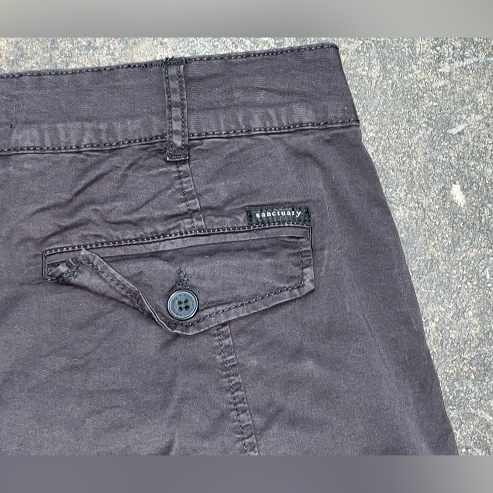Sanctuary Women Black Rebel Crop Jogger Style Stretch Cotton Cargo Pant Size 30 - Picture 12 of 12